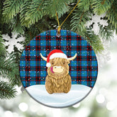 Home Ancient Tartan Christmas Ceramic Ornament - Highland Cows Style